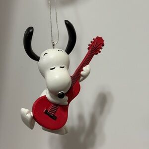 Snoopy with Red Guitar Ornament